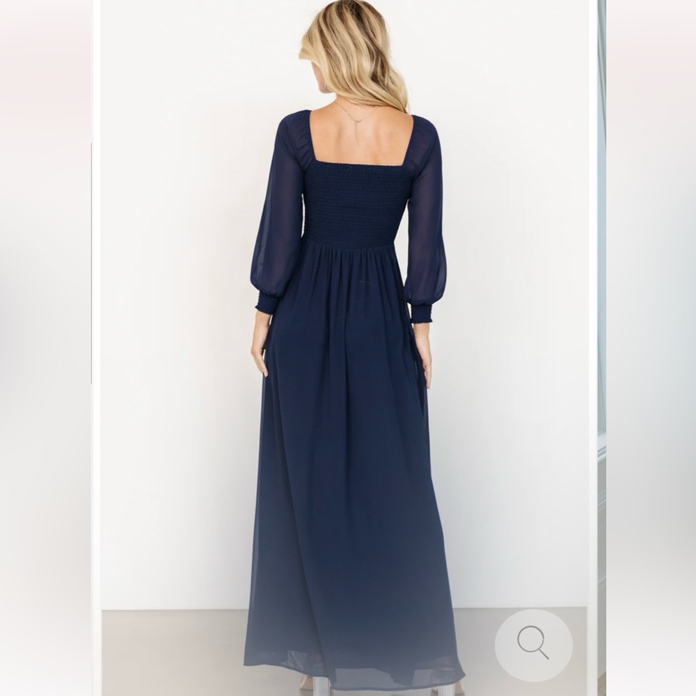 Baltic Born Navy Long Sleeve Dress Giselle Maxi Dress - Picture 4 of 5
